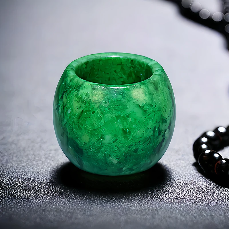 Vintage Fashion Outfit - 22Mm Groene Echte Jade Ringen Voor
