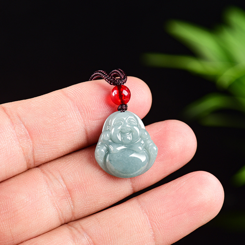Vintage Fashion Jewelry - Myanmar Jadeïet Guanyin Boeddha Hanger Ketting