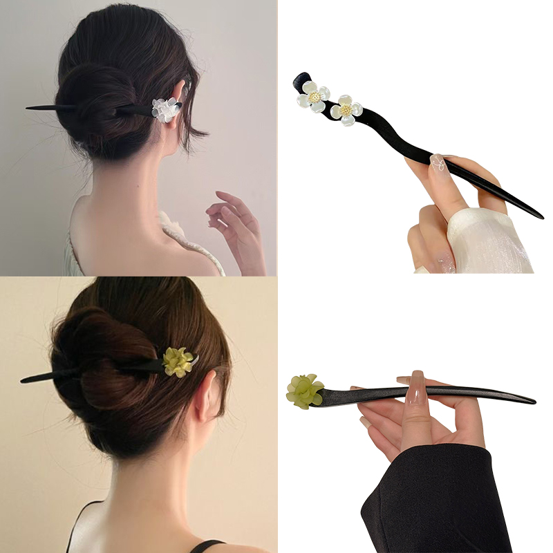 Vintage Fashion Outfit - Vintage Chinese Stijl Houten Bloem Haar