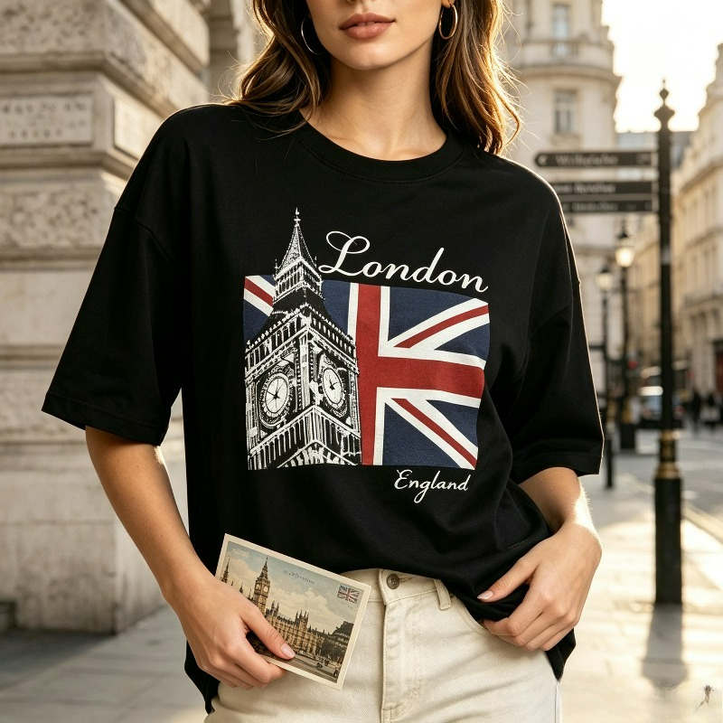 Vintage Fashion London - London Engeland Big Ben T-shirt met