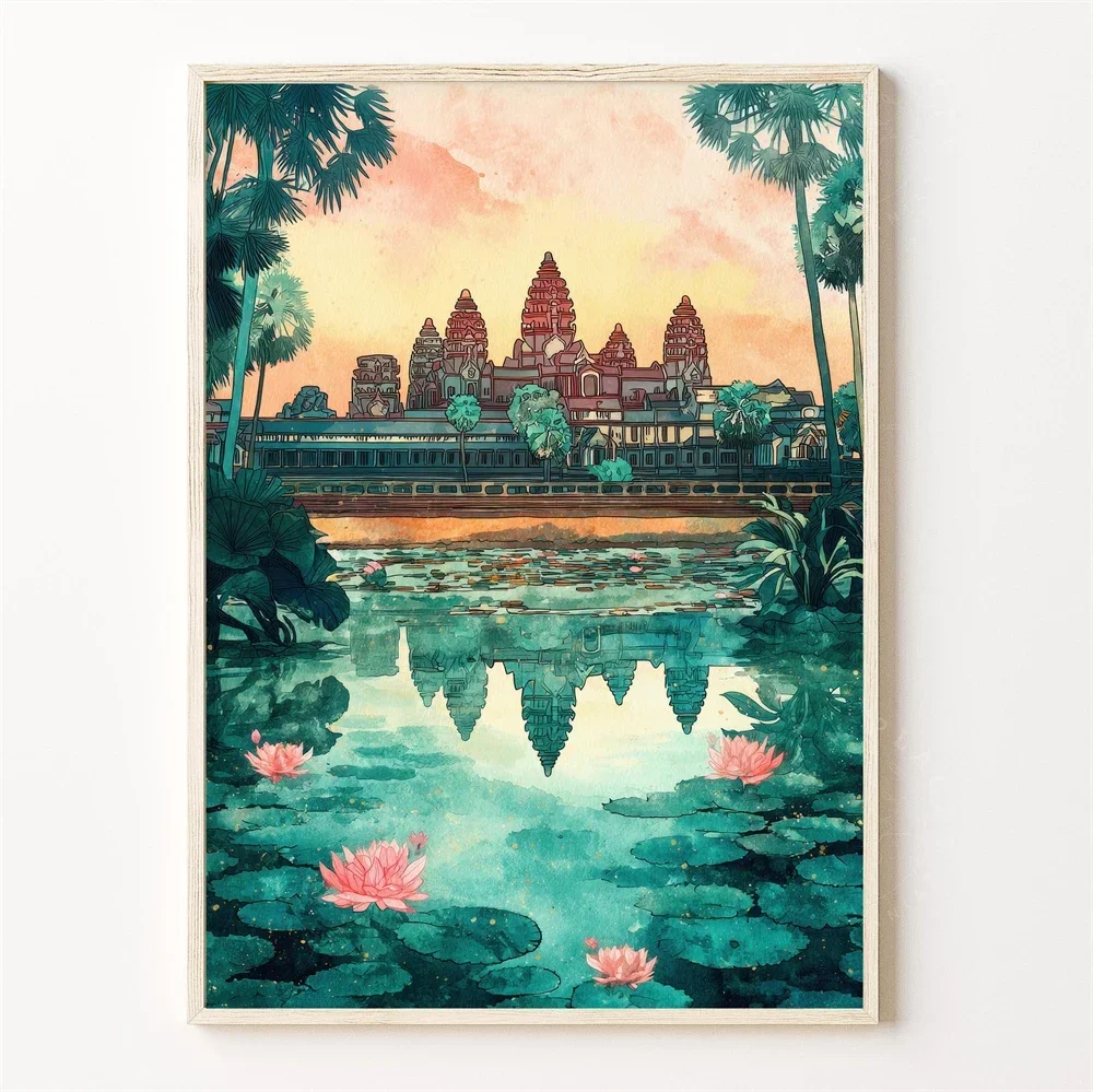 Angkor Wat Cambodja Jungle Tem - Vintage Fashion Wall Art recensie en prijs