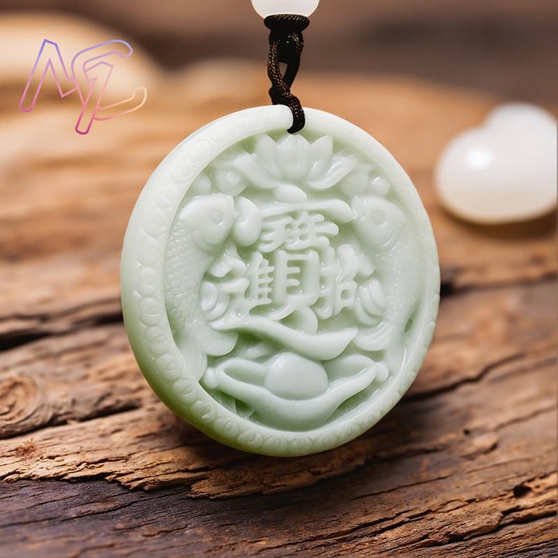 Groene echte jade karper vis h - Vintage Fashion Jewelry recensie en prijs