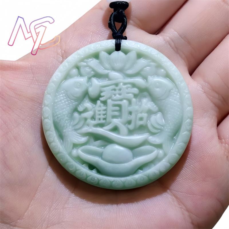 Groene echte jade karper vis h - Vintage Fashion Jewelry recensie en prijs