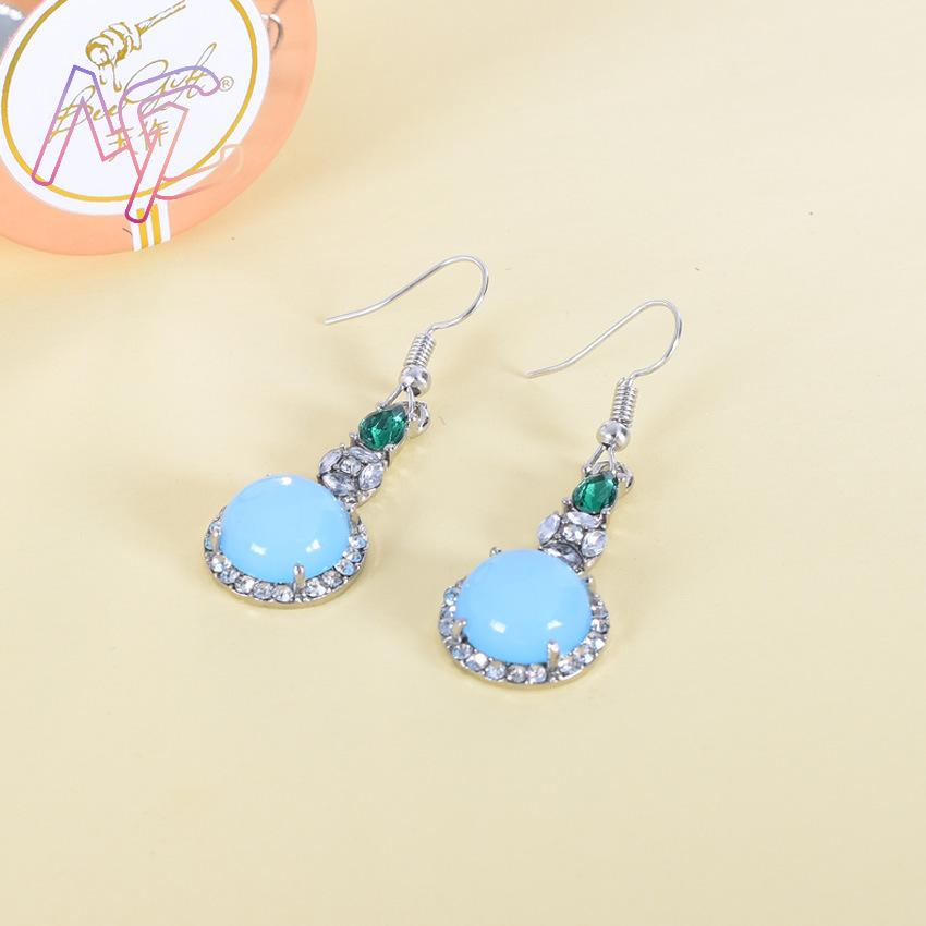 Blauwe natuurlijke jade oorbel - Vintage Fashion Jewelry recensie en prijs