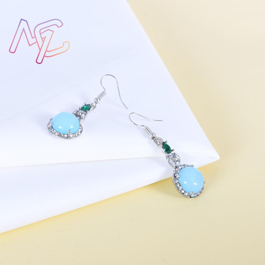 Blauwe natuurlijke jade oorbel - Vintage Fashion Jewelry recensie en prijs