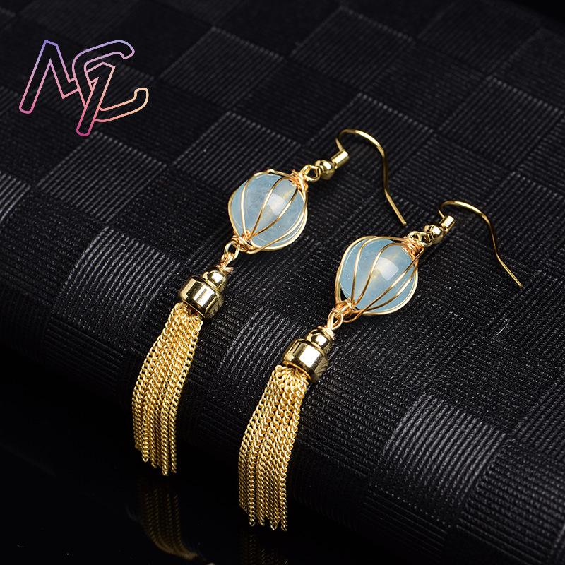Blauwe natuurlijke jade kraal  - Vintage Fashion Jewelry recensie en prijs
