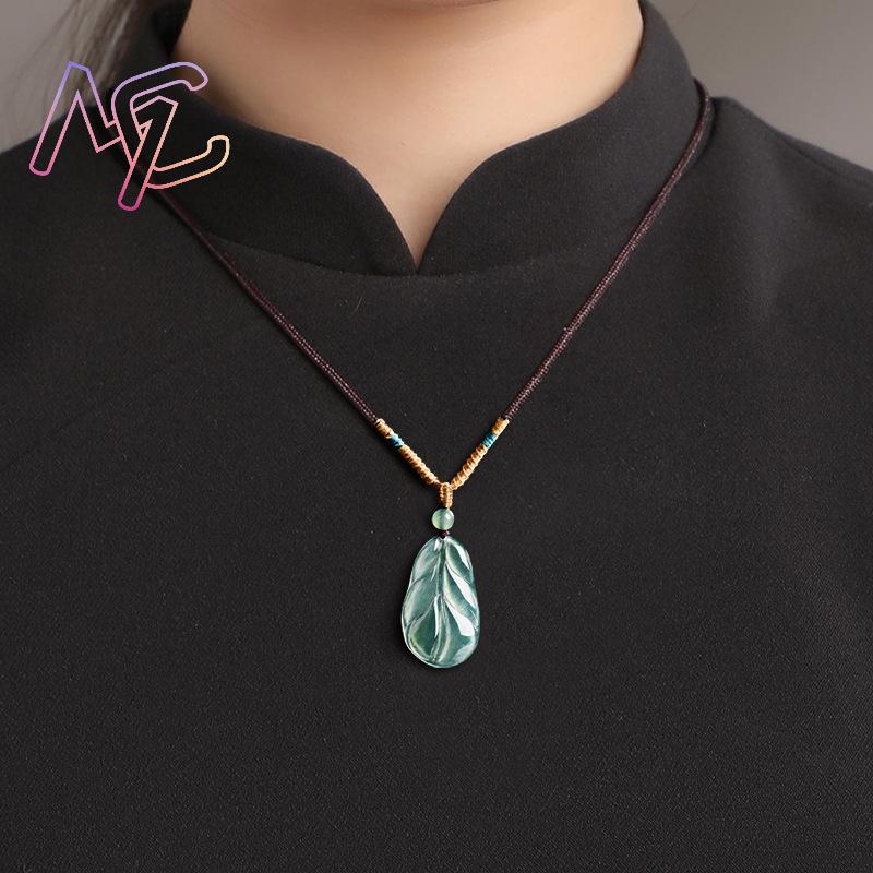 Myanmar Jadeïet Blad Hanger Ge - Vintage Fashion Jewelry recensie en prijs