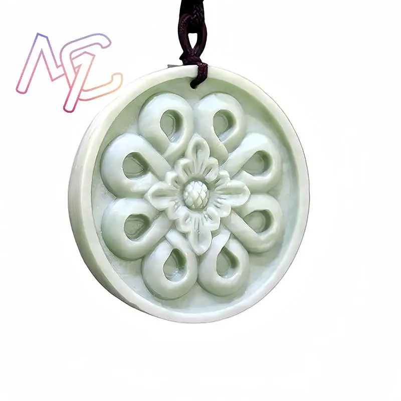 Natuurlijke echte jade bloem h - Vintage Fashion Jewelry recensie en prijs