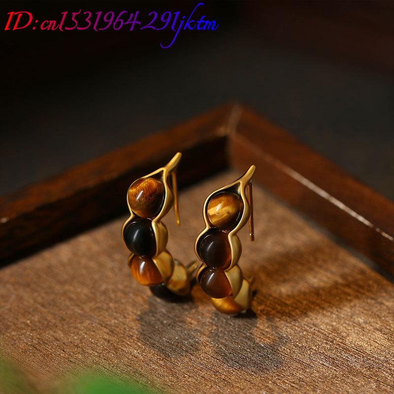 Tiger Eye Pod Oorbellen Edelst - Vintage Fashion Jewelry recensie en prijs