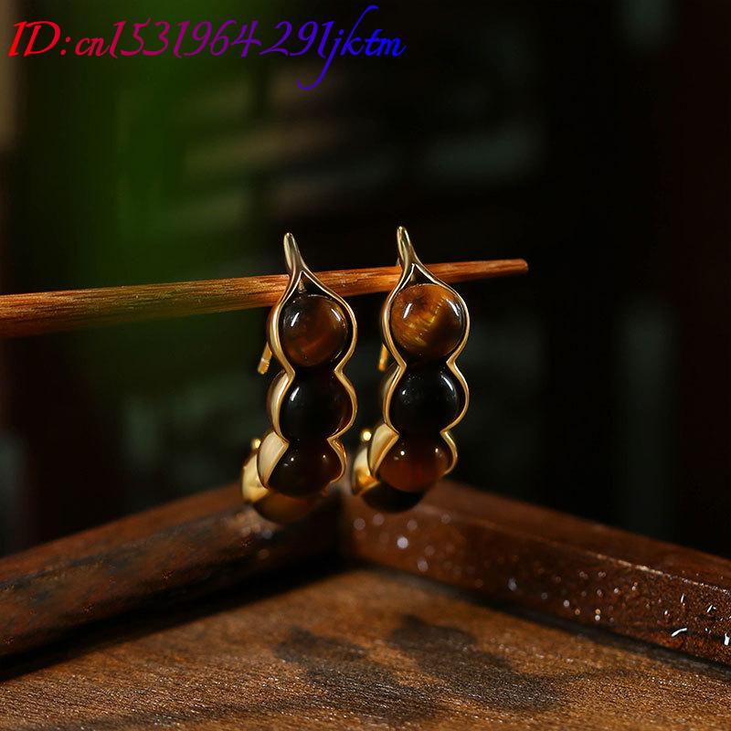 Tiger Eye Pod Oorbellen Edelst - Vintage Fashion Jewelry recensie en prijs