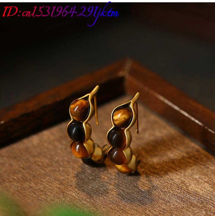Tiger Eye Pod Oorbellen Edelst - Vintage Fashion Jewelry recensie en prijs